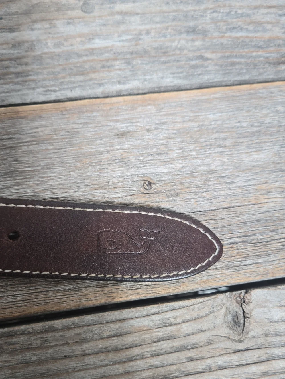Vineyard Vines Leather And Fabric Green Silk Shamrock Belt